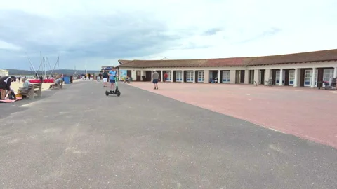 Boy on electric scooter 스톡 동영상 229892173