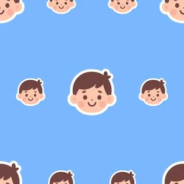 Boy emoticon pattern smiling illustration cheerful Stock Illustration