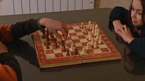 Boy Engaged in a Chess Game Stock Footage 297513326