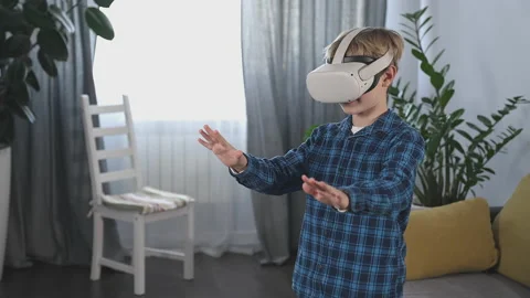 Boy enjoying VR headset. Stock Footage 172496292