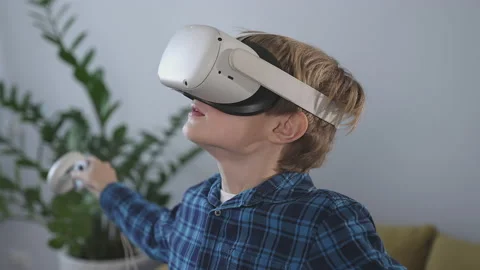Boy enjoying VR headset. Stock Footage 172529972
