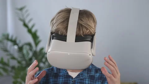 Boy enjoying VR headset. Stock Footage 178840593