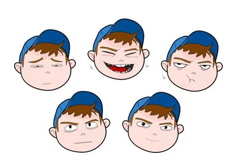 Boy Expressions Stock Illustration