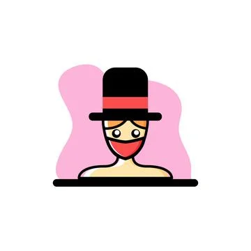 Boy with Face Mask Conceptual Vector Illustration Design Stock Illustration