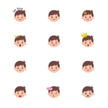 Boy facial expression icon Stock-Illustration