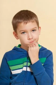 Boy with facial expression isolated. Stock Photos