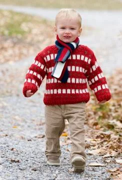 Boy in fall Stock-Fotos