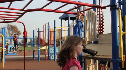 Boy falls of monkey bars 스톡 동영상 37233463