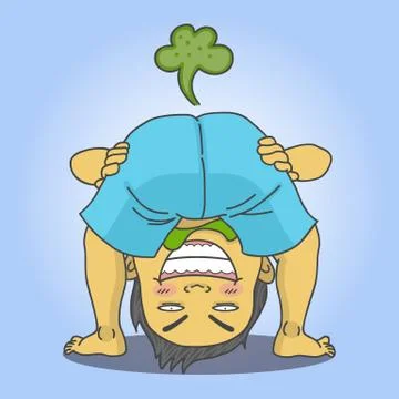 Boy farting Stock Illustration