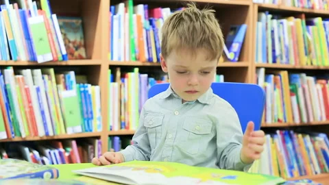 The boy is fascinated by the book Stock Footage 211093853