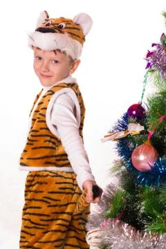 The boy on a feast of new year Foto stock