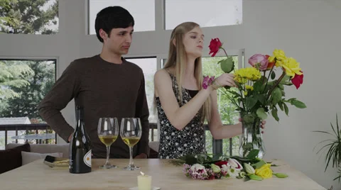 Boy Feels Ignored by Girl, Eats Crackers Stock Footage 35243000