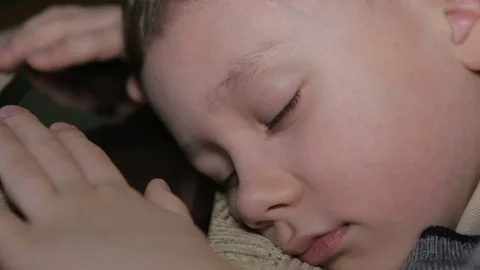 The boy fell asleep with a tablet in his hands Stock Footage 73550671