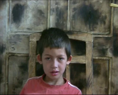 Boy finally pointing a finger at the camera. Stock-Footage 53377217