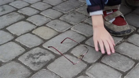 Boy find glasses Stock Footage 71767133