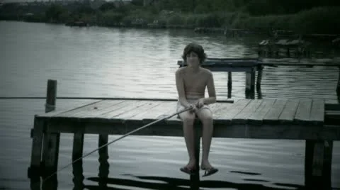 Boy fisherman Stock Footage 11618545