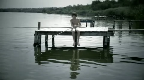 Boy fisherman Stock Footage 11618830