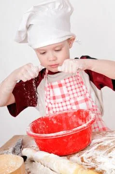 Boy with flour Stock Photos