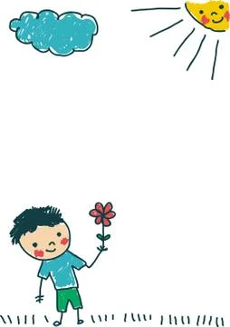 Boy-flower Stock Illustration