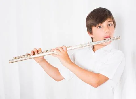 Boy with flute Stock-Fotos