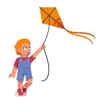 Boy flying kite 스톡 일러스트