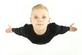 The boy gesture and look to the camera. View from above Photo