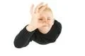 The boy gesture to the camera. View from above Photo