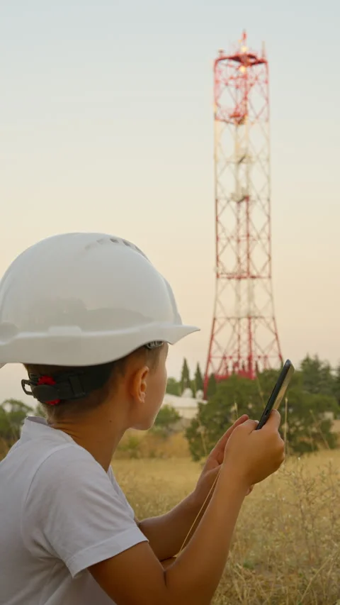 The boy gets acquainted with the technology of wireless networks. Stock Footage 314105343