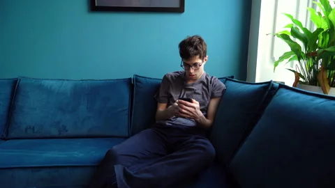 Boy getting Frustrated because of Phone Stock Footage 274174882