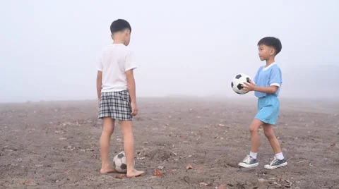 Boy Give ball Stock Footage 60582217