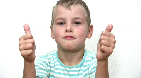 Boy giving OK Stock Footage 263996