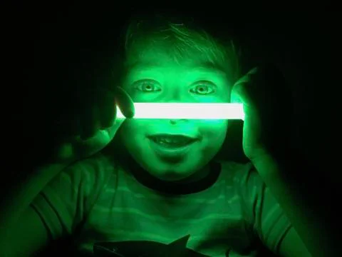 Boy With Glowstick Foto stock
