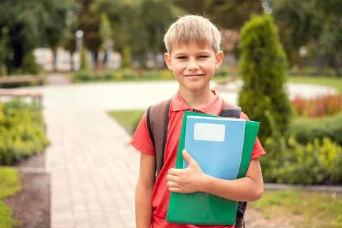 Boy going to school. Back to school concept Stock Photos