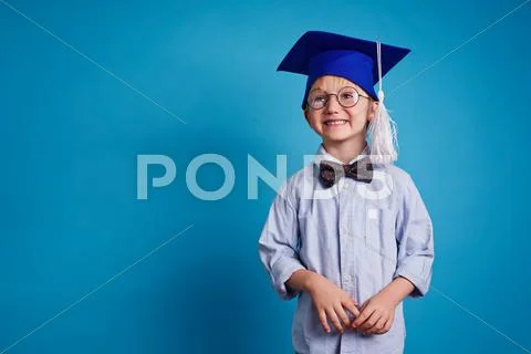 Boy in graduation hat Stock Photos