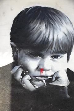 Boy graffiti-dizebi-beasain Stock Photos