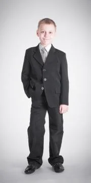 Boy on gray background Stock Photos