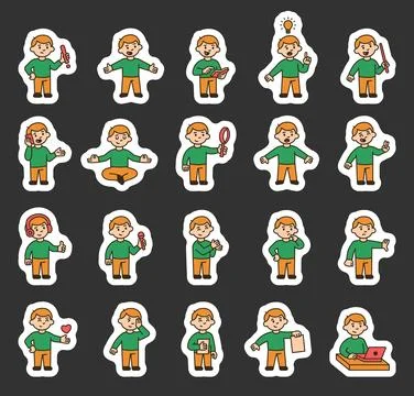 Boy guide character set Stock Illustration