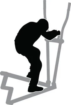 Boy on a gym machine Stock Illustration