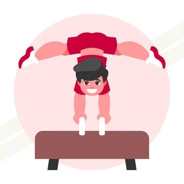 Boy-gymnast Stock Illustration
