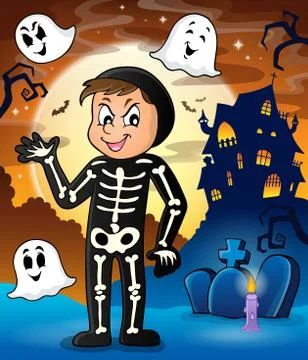 Boy in Halloween costume theme image Stock Illustration
