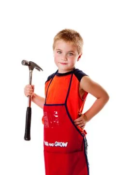 Boy with hammer Stock Photos