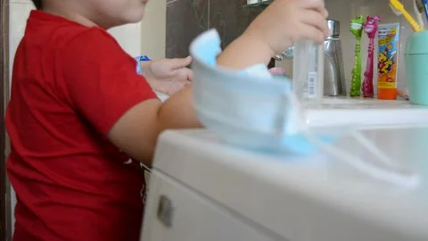 Boy handles hands Stock Footage 144489246