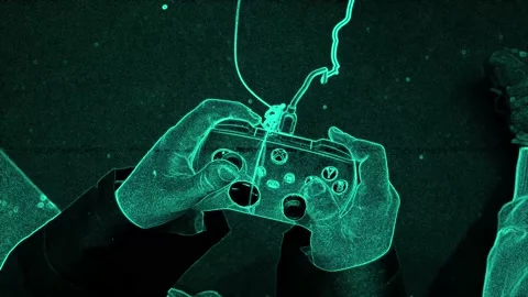 Boy Hands Using Game Controller, Top Shot. Stock Footage 225547596