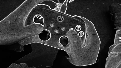 Boy Hands Using Game Controller, Top Shot. Stock Footage 225547603