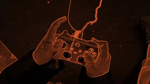 Boy Hands Using Game Controller, Top Shot. Stock Footage 225547604