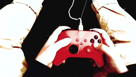 Boy Hands Using Game Controller, Top Shot. Stock Footage 225548520