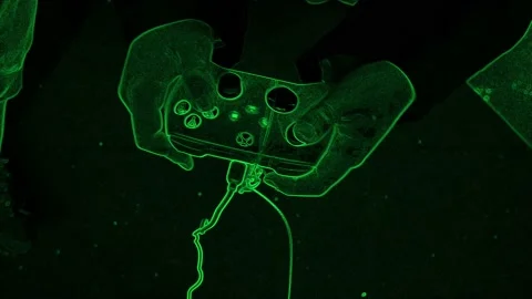 Boy Hands Using Game Controller, Top Shot. Stock Footage 225550550
