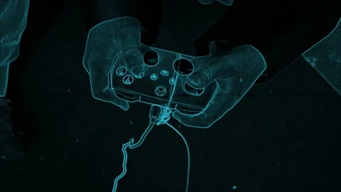 Boy Hands Using Game Controller, Top Shot. Stock Footage 225550573