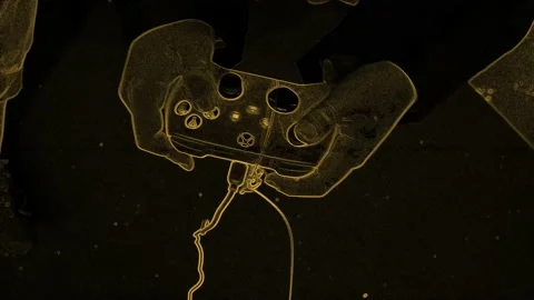 Boy Hands Using Game Controller, Top Shot. Stock Footage 225550574