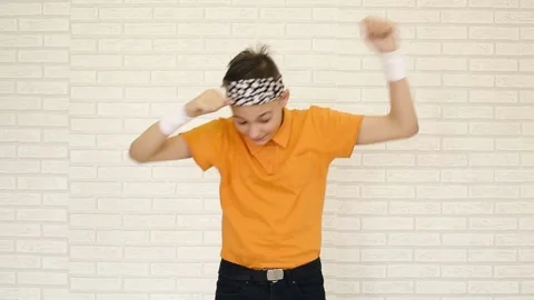 The boy is happy to win or win Stock Footage 153529891